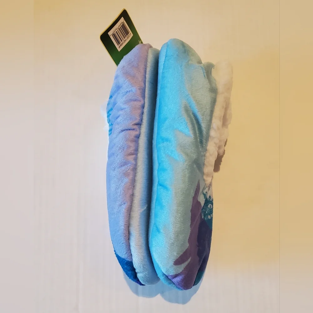 Wicked Kids Cozy Slipper Socks Blue & Purple Sz M/L 13-4